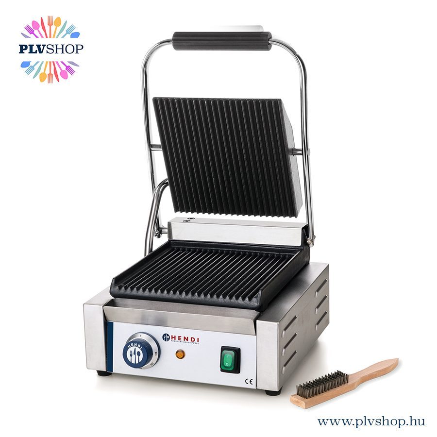 Hendi_263501 plvshop.hu - Kontakt grill alul/felül bordázott Hendi 263501