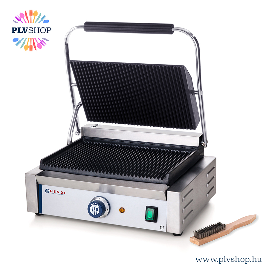 Hendi_263655 plvshop.hu - Kontakt grill Panini Alul/felül bordázott Hendi 263655