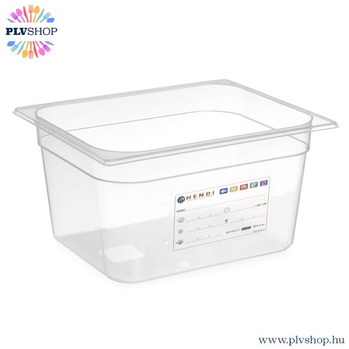 plvshop.hu - GN edény 1/2 100mm HACCP Polipropilén Hendi 880173