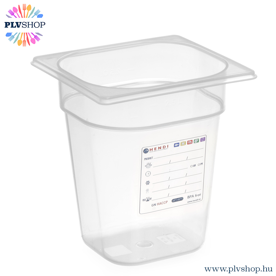 Hendi_880470 plvshop.hu - GN edény 1/6 100mm HACCP Polipropilén Hendi 880470